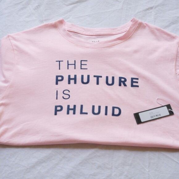 PHLUID PROJECT Pale Pink Crew Neck Graphic Tee Shirt Top Large LGBT LGBTQIA 3 - Picture 6 of 10
